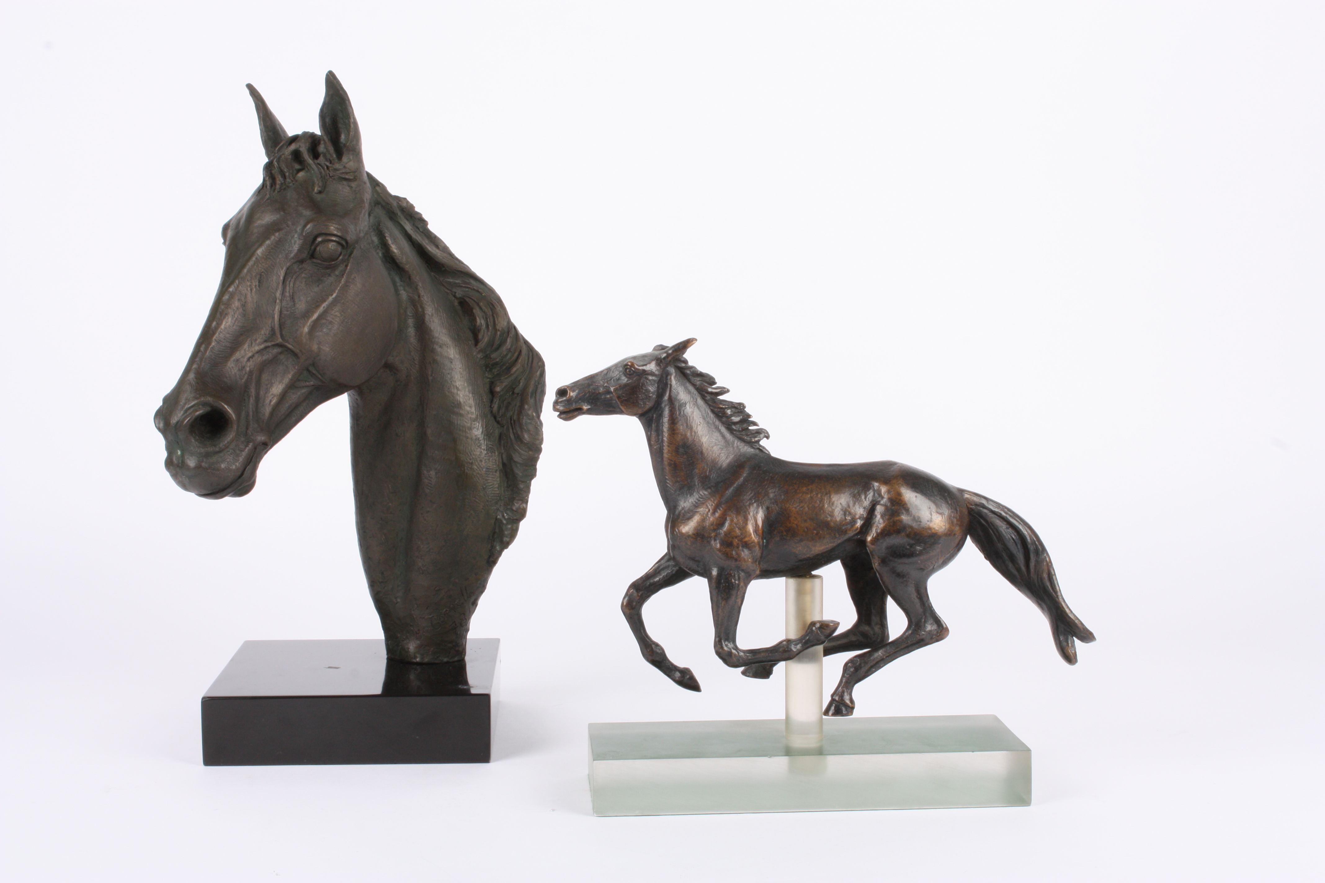 David Cornell (20th century) British
A bronze model of a running horse, signed on a perspex base,