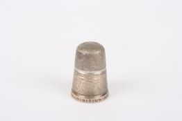 A rare Victorian Great Exhibition Hyde Park white metal thimbledated 1851, unmarked but probably