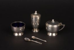 A 20th century silver cruet sethallmarked Birmingham 1961, in a fitted case, maker: Sanders &