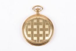 A 14ct gold Art Deco style hunter pocket watchthe cream dial with Arabic numerals and subsidiary