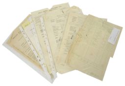 FILM INTEREST: A collection of A4 sized call sheets from various films from 1940s-1960s including