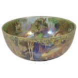 A Wedgwood Fairyland lustre bowl by Daisy Makeig Jones circa 1920, pattern number Z4968, the body