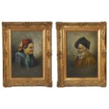 After E. Zampighi (19th century) Italian A pair of portraits of a Neapolitan country man and