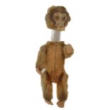 A Schuco monkey scent bottle with mohair body and internal glass bottle. Condition: Good condition