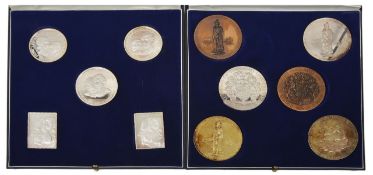 A set of Sterling silver Royal Wedding Anniversary commemorative coins and ingots together with a