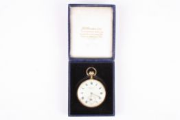 An 18ct gold J W Benson 'The Field' open face pocket watch hallmarked London 1917, the white
