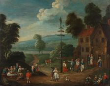 Late 18th century/early 19th century Continental School May Day, a festive scene of figures dancing