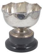 A large George V silver Monteith bowl hallmarked London 1911, of simple form with acanthus moulded