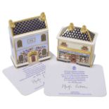 Two limited edition Royal Crown Derby houses 'Govier's China Shop' number 971/1000 and 'Derby