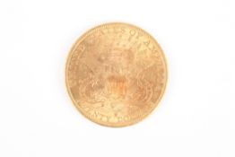 A 1900 American 'Double Eagle' Twenty Dollar gold coin. 33.5 grams.Condition: Good condition, some