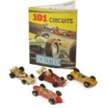Two early Triang Scalextric racing cars a Ferrari and Lotus 1961, together with two other Scalextric