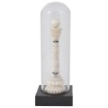 A Victorian carved ivory thermometer by Casella & Co. of London formed as tapering column with