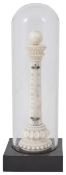 A Victorian carved ivory thermometer by Casella & Co. of London formed as tapering column with