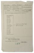 FILM INTEREST: A collection of call sheets and scripts from various movies including: 17 pages of