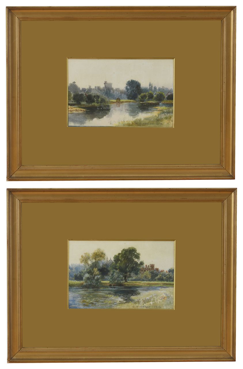 George Wills Harley (fl. 1900-1912) British A pair of watercolours 'Eton College from The River