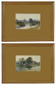 George Wills Harley (fl. 1900-1912) British A pair of watercolours 'Eton College from The River