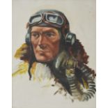 Attributed to Reginald Allen Shuffrey (1886-1952) British A portrait of a W.W.II pilot, oil on