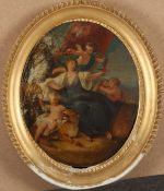 Attributed to Angelica Kauffman (1741-1807) A classical scene with a woman surrounded by cherubs