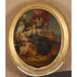 Attributed to Angelica Kauffman (1741-1807) A classical scene with a woman surrounded by cherubs