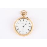 A Mappin & Webb 18ct gold pocket watch 'The Mansion House Watch' the white enamel dial signed and