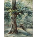 Attributed to John Middleton (1827-1856) British 'Study of a Tree with a Forest in the