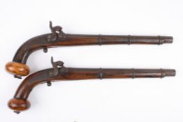 A brace of Russian Model 1841 Caucasian Percussion Cavalry pistols with ball pommels (possibly