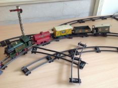 A Hornby Series '0' Gauge locomotive and a small quantity of Hornby Meccano rolling stock