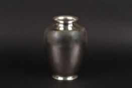 A large Tiffany Sterling Silver ovoid vase of plain form, the base impressed Tiffany & Co.