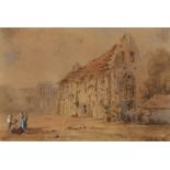 19th century English School A watercolour of Boxgrove Priory and Church, near Chichester, with