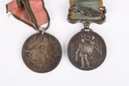 A pair of Crimean War medals to 3503 J. Lewin, 14th Foot Regiment, the Crimea medal with