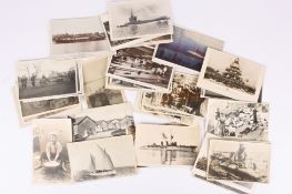 A collection of assorted early 20th century naval postcards. Mainly real photographs, some