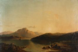 Thomas Whittle (fl. 1854-1885) British A highland loch scene with a small sailing boat in the