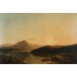 Thomas Whittle (fl. 1854-1885) British A highland loch scene with a small sailing boat in the