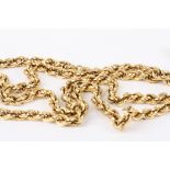A Continental 18ct gold rope twist neck chain marked .750 Approx weight 21 gms.. Approx. length 72