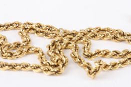 A Continental 18ct gold rope twist neck chain marked .750 Approx weight 21 gms.. Approx. length 72