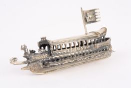 A Continental .800 silver model of the Venetian Doges Bucentaur ceremonial barge. 11.5cm long, 4.