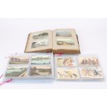 A large collection of assorted early 20th century postcards with subjects including landscapes,