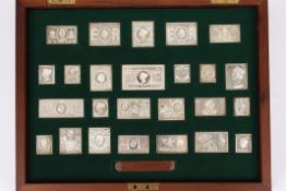 The Stamps of Royalty Collection A cased set of Sterling Silver replicas of the Stamps of Royalty,