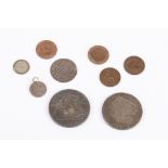 A milled Elizabeth I 1562 silver sixpence, large rose, star mint mark and a small collection of