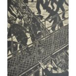 Douglas Gray (20th century) They make us work harder, artists proof, woodblock, signed and dated '