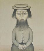 Laurence Stephen Lowry RA (British 1887-1976) 'Bearded Lady' print, signed lower right, blind