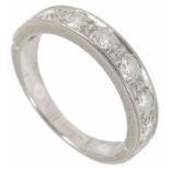 A seven stone diamond set half eternity ring 18ct white gold mount. Approx. total diamond weight 0.