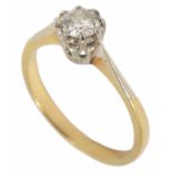 A single stone diamond set ring the stone approx. 0.50 ct. and in 18ct gold setting size just