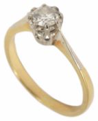 A single stone diamond set ring the stone approx. 0.50 ct. and in 18ct gold setting size just