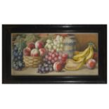 Giovanni Barbaro (British fl. 1890-1907) still life fruit and arbarello jar, signed lower right,