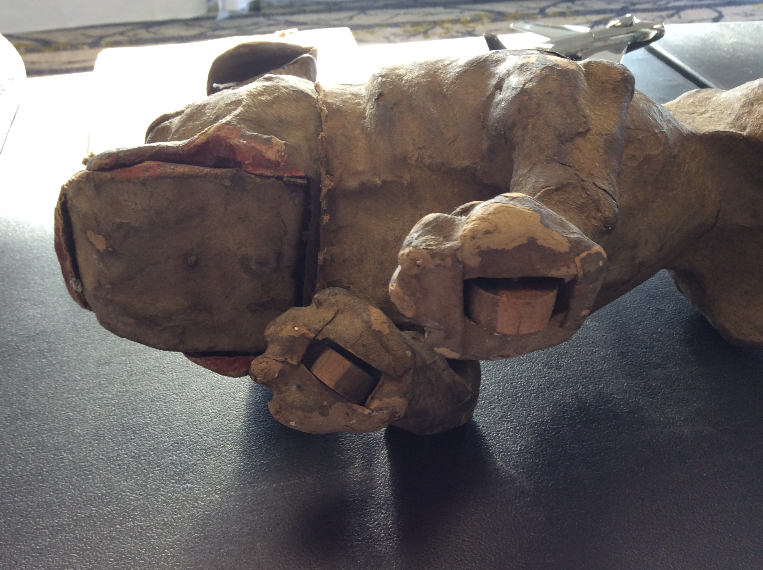 A bulldog automaton the papier-mâché dog realistically modelled, with glass eyes and jaw dropping - Image 2 of 10