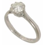 A single stone diamond set ring in 18ct white gold mount approximate diamond weight 0.75ct
