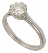 A single stone diamond set ring in 18ct white gold mount approximate diamond weight 0.75ct