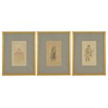 Joseph Clayton Clarke 'Kyd' (1857 - 1937) British three framed illustrations of characters from