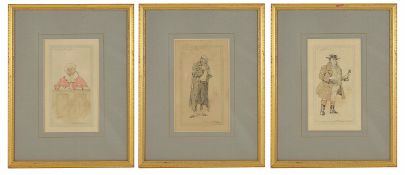 Joseph Clayton Clarke 'Kyd' (1857 - 1937) British three framed illustrations of characters from